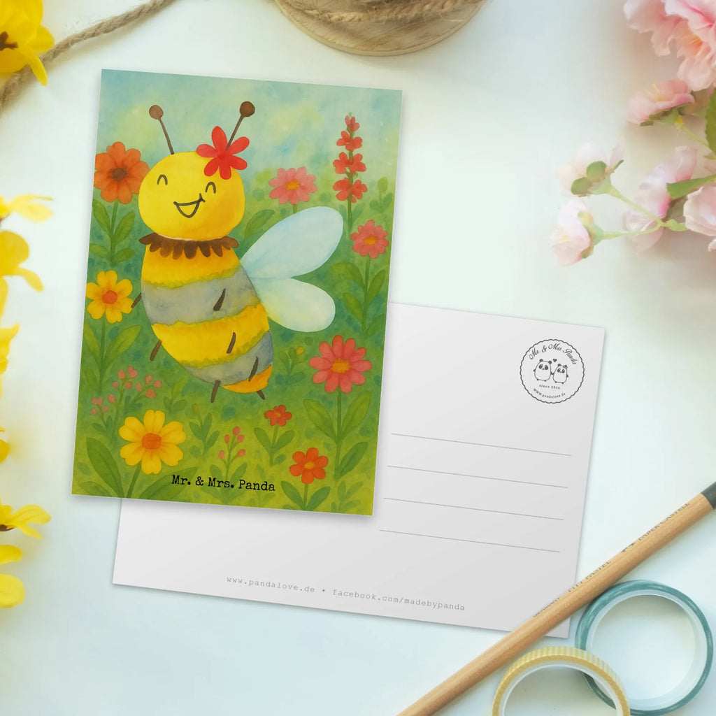 Postcard bee flower Design Postkarte, Karte, Geschenkkarte, Grußkarte, Einladung, Ansichtskarte, Geburtstagskarte, Einladungskarte, Dankeskarte, Ansichtskarten, Einladung Geburtstag, Einladungskarten Geburtstag, Biene, Wespe, Hummel