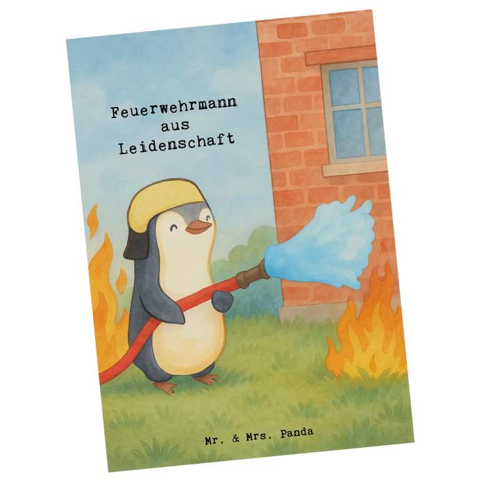 Postkarte Feuerwehrmann Leidenschaft Design