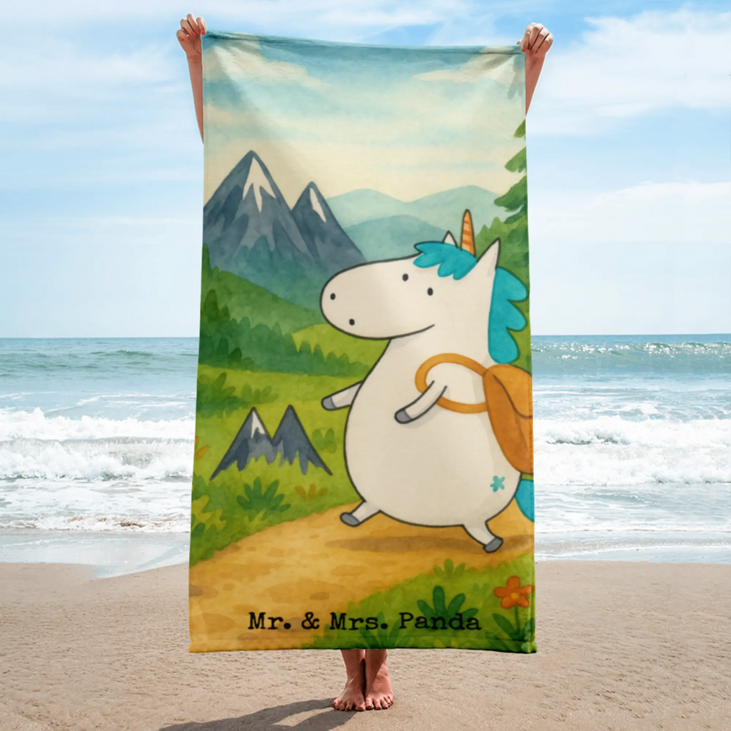 XL Badehandtuch Einhorn Bergsteiger Design Handtuch, Badetuch, Duschtuch, Strandtuch, Saunatuch, Einhorn, Einhörner, Einhorn Deko, Unicorn, Bergsteiger, Abenteuer, Berge, Abenteurer, Weltenbummler, Weltreise, Reisen, Urlaub, Entdecker
