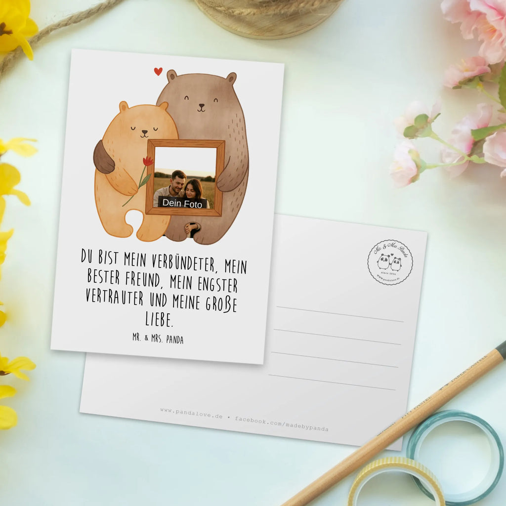 Personalisierte Foto Postkarte Bären Liebe Design Personalisierte Foto Postkarte, Liebe, Partner, Freund, Freundin, Ehemann, Ehefrau, Heiraten, Verlobung, Heiratsantrag, Liebesgeschenk, Jahrestag, Hocheitstag, Bär, Geschenk Freundin, Hochzeitstag, Geschenk Freund, Verlobt, Liebesbeweis, Geschenk Hochzeit, Bären, Verliebt, Bärchen, Verheiratet