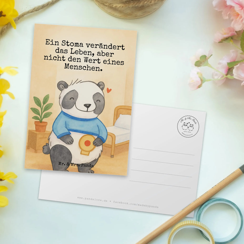 Postkarte Panda künstlicher Darmausgang Design Geschenkkarte, Einladung, Postkarte, Dankeskarte, Ansichtskarten, Geburtstagskarte, Ansichtskarte, Karte, Einladungskarten Geburtstag, Grußkarte, Einladungskarte, Einladung Geburtstag, künstlicher Darmausgang, Panda, Stoma, Stomabeutel