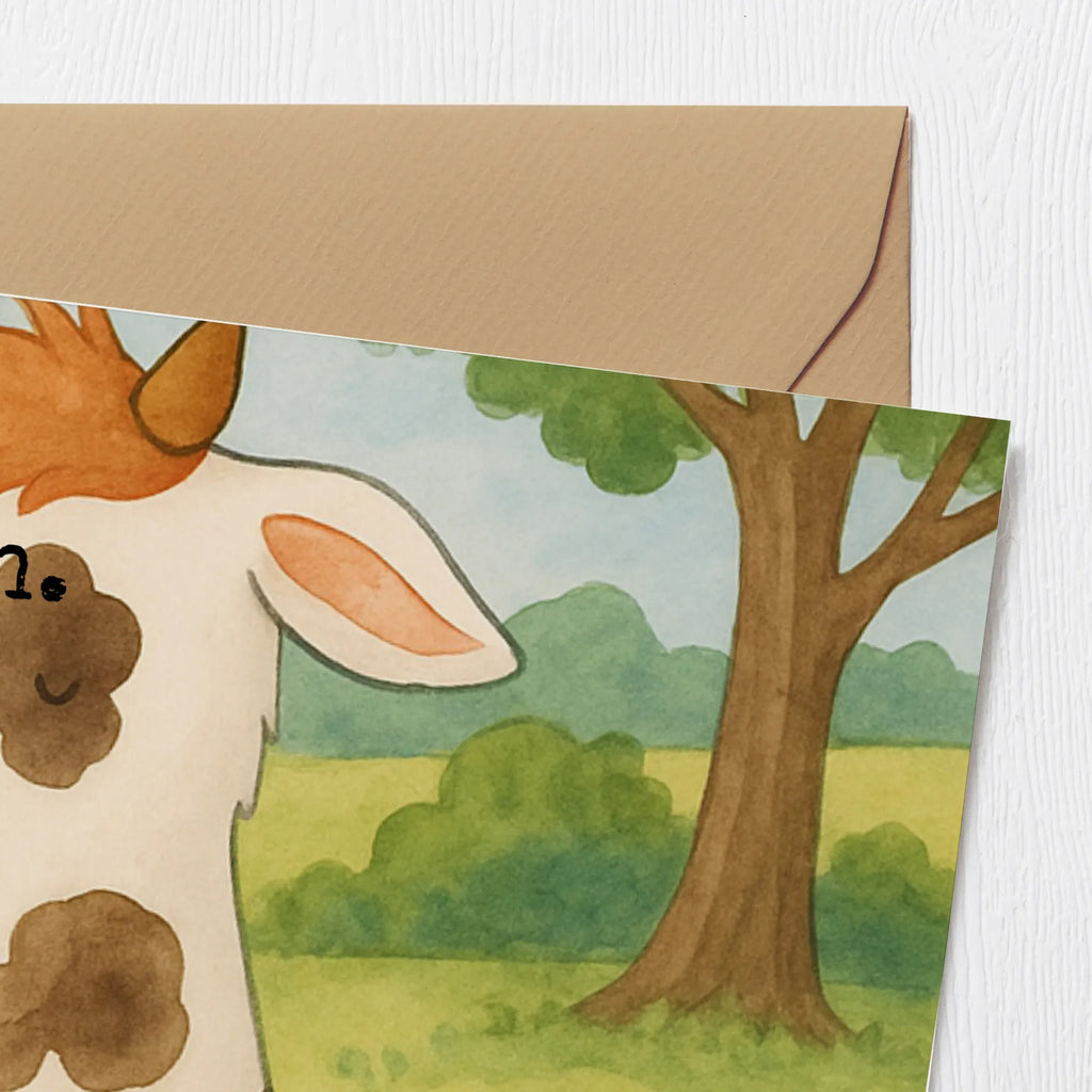 Deluxe Card Cow Design Karte, Grußkarte, Klappkarte, Einladungskarte, Glückwunschkarte, Hochzeitskarte, Geburtstagskarte, Hochwertige Grußkarte, Hochwertige Klappkarte, Bauernhof, Hoftiere, Landwirt, Landwirtin, Kuh, Kühe, Träume, Flausen, Spruch, Magie, Motivtion, Hof, Milch, Milchkuh