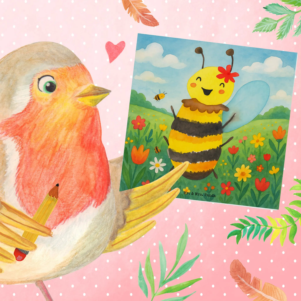 Deluxe Card bee happy Design Karte, Grußkarte, Klappkarte, Einladungskarte, Glückwunschkarte, Hochzeitskarte, Geburtstagskarte, Hochwertige Grußkarte, Hochwertige Klappkarte, Biene, Wespe, Hummel