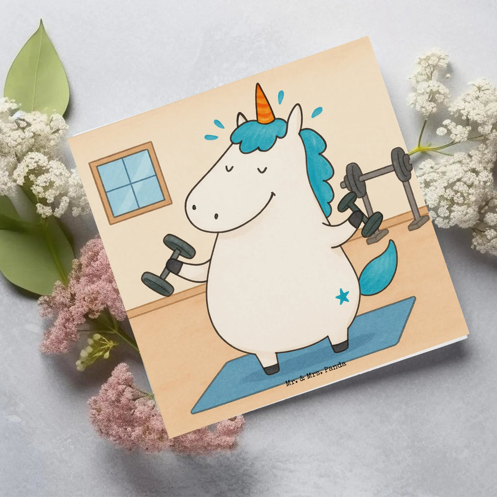 Deluxe Card unicorn fitness Design Karte, Grußkarte, Klappkarte, Einladungskarte, Glückwunschkarte, Hochzeitskarte, Geburtstagskarte, Hochwertige Grußkarte, Hochwertige Klappkarte, Einhorn, Einhörner, Einhorn Deko, Unicorn, Gym, Fitness, Fitnessstudio, Diät, Abnehmen, Sport, Pumpen, Geräte, Sixpack
