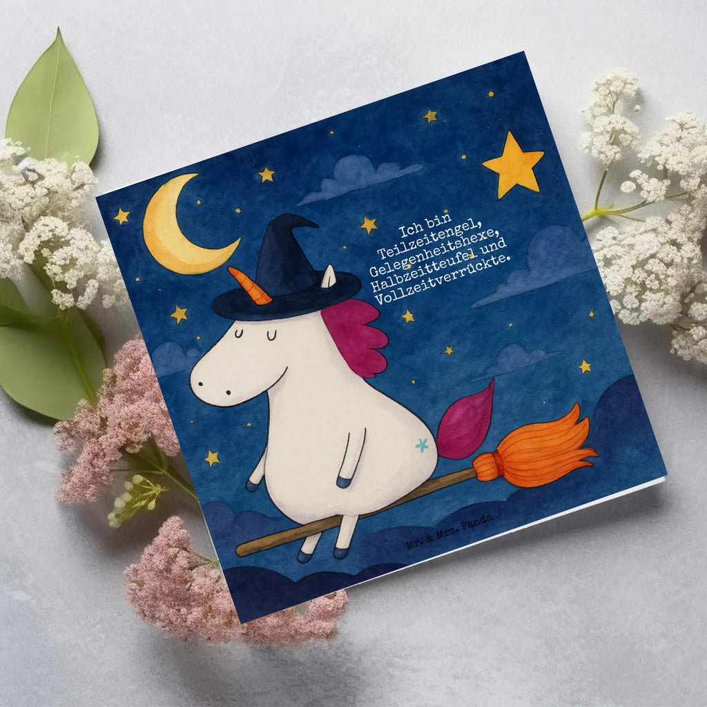 Deluxe Card unicorn Witch Design Karte, Grußkarte, Klappkarte, Einladungskarte, Glückwunschkarte, Hochzeitskarte, Geburtstagskarte, Hochwertige Grußkarte, Hochwertige Klappkarte, Einhorn, Einhörner, Einhorn Deko, Unicorn, Frau, Ehefrau, Hexe, Teufel, Engel, Verrückte, Freundin, Leben, Zicke