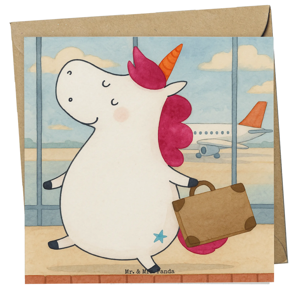 Deluxe Karte Einhorn Koffer Design Karte, Grußkarte, Klappkarte, Einladungskarte, Glückwunschkarte, Hochzeitskarte, Geburtstagskarte, Hochwertige Grußkarte, Hochwertige Klappkarte, Einhorn, Einhörner, Einhorn Deko, Unicorn, unicorn, Koffer, Verreisen, Reise, Gepäck, Abenteuer, Erwachsen, Kind, albern, Spaß, lustig, witzig