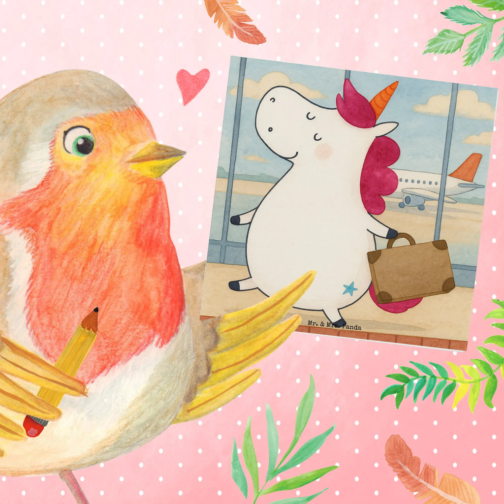 Deluxe Karte Einhorn Koffer Design Karte, Grußkarte, Klappkarte, Einladungskarte, Glückwunschkarte, Hochzeitskarte, Geburtstagskarte, Hochwertige Grußkarte, Hochwertige Klappkarte, Einhorn, Einhörner, Einhorn Deko, Unicorn, unicorn, Koffer, Verreisen, Reise, Gepäck, Abenteuer, Erwachsen, Kind, albern, Spaß, lustig, witzig