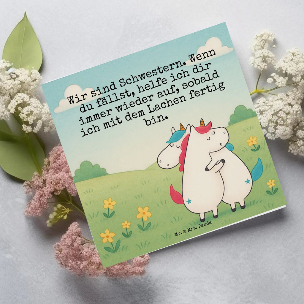 Deluxe Karte Einhörner Umarmen Design Karte, Grußkarte, Klappkarte, Einladungskarte, Glückwunschkarte, Hochzeitskarte, Geburtstagskarte, Hochwertige Grußkarte, Hochwertige Klappkarte, Einhorn, Einhörner, Einhorn Deko, Unicorn, Freundinnen, Freundin, BFF, Schwester, Schwestern, Familie, Geschwister, Sister, Liebe