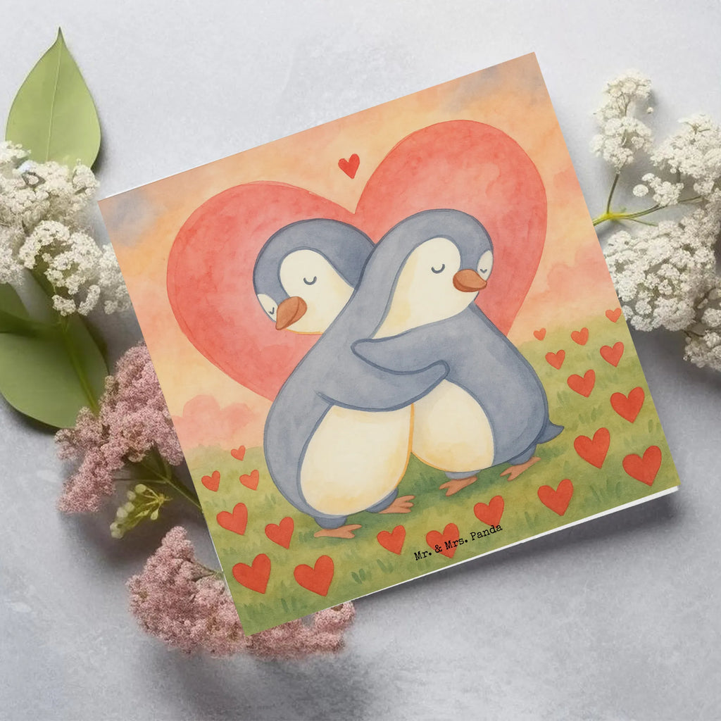 Deluxe Karte Pinguine Kuscheln Design Karte, Grußkarte, Klappkarte, Einladungskarte, Glückwunschkarte, Hochzeitskarte, Geburtstagskarte, Hochwertige Grußkarte, Hochwertige Klappkarte, Liebe, Partner, Freund, Freundin, Ehemann, Ehefrau, Heiraten, Verlobung, Heiratsantrag, Liebesgeschenk, Jahrestag, Hocheitstag, Valentinstag, Geschenk für Frauen, Hochzeitstag, Mitbringsel, Geschenk für Freundin, Geschenk für Partner, Liebesbeweis, für Männer, für Ehemann