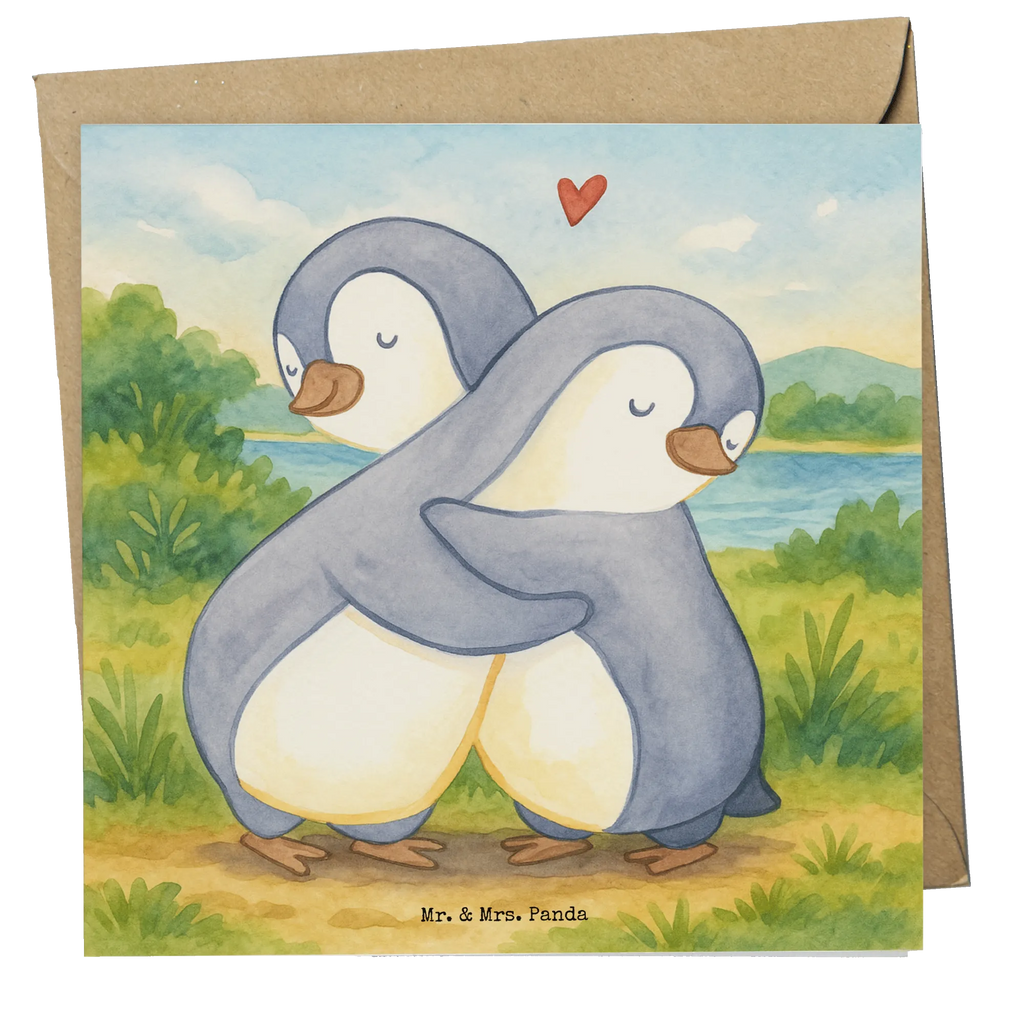 Deluxe Karte Pinguine Kuscheln Design Karte, Grußkarte, Klappkarte, Einladungskarte, Glückwunschkarte, Hochzeitskarte, Geburtstagskarte, Hochwertige Grußkarte, Hochwertige Klappkarte, Liebe, Partner, Freund, Freundin, Ehemann, Ehefrau, Heiraten, Verlobung, Heiratsantrag, Liebesgeschenk, Jahrestag, Hocheitstag, Valentinstag, Geschenk für Frauen, Hochzeitstag, Mitbringsel, Geschenk für Freundin, Geschenk für Partner, Liebesbeweis, für Männer, für Ehemann