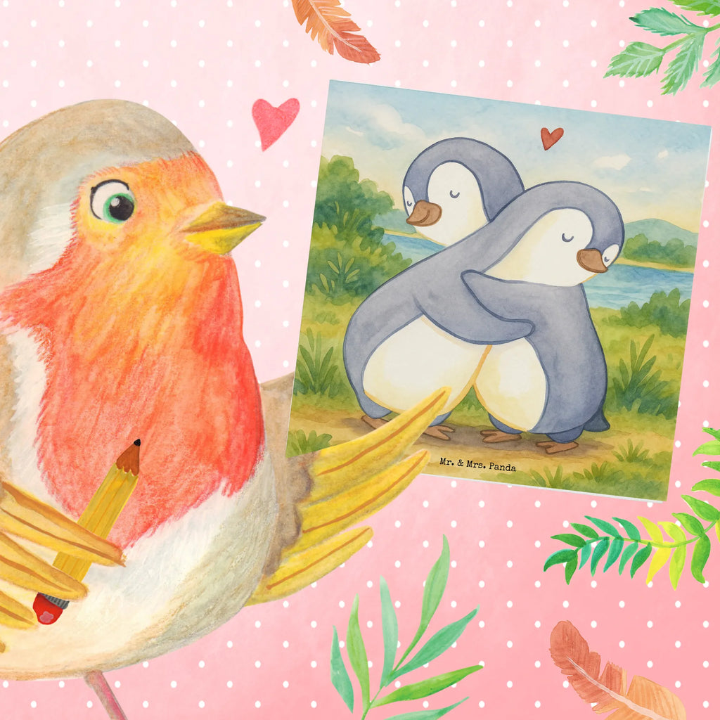 Deluxe Karte Pinguine Kuscheln Design Karte, Grußkarte, Klappkarte, Einladungskarte, Glückwunschkarte, Hochzeitskarte, Geburtstagskarte, Hochwertige Grußkarte, Hochwertige Klappkarte, Liebe, Partner, Freund, Freundin, Ehemann, Ehefrau, Heiraten, Verlobung, Heiratsantrag, Liebesgeschenk, Jahrestag, Hocheitstag, Valentinstag, Geschenk für Frauen, Hochzeitstag, Mitbringsel, Geschenk für Freundin, Geschenk für Partner, Liebesbeweis, für Männer, für Ehemann