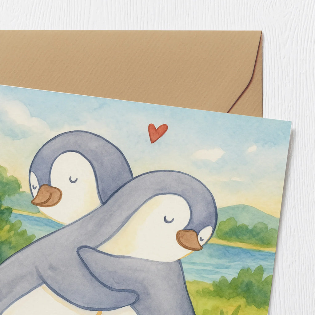 Deluxe Karte Pinguine Kuscheln Design Karte, Grußkarte, Klappkarte, Einladungskarte, Glückwunschkarte, Hochzeitskarte, Geburtstagskarte, Hochwertige Grußkarte, Hochwertige Klappkarte, Liebe, Partner, Freund, Freundin, Ehemann, Ehefrau, Heiraten, Verlobung, Heiratsantrag, Liebesgeschenk, Jahrestag, Hocheitstag, Valentinstag, Geschenk für Frauen, Hochzeitstag, Mitbringsel, Geschenk für Freundin, Geschenk für Partner, Liebesbeweis, für Männer, für Ehemann