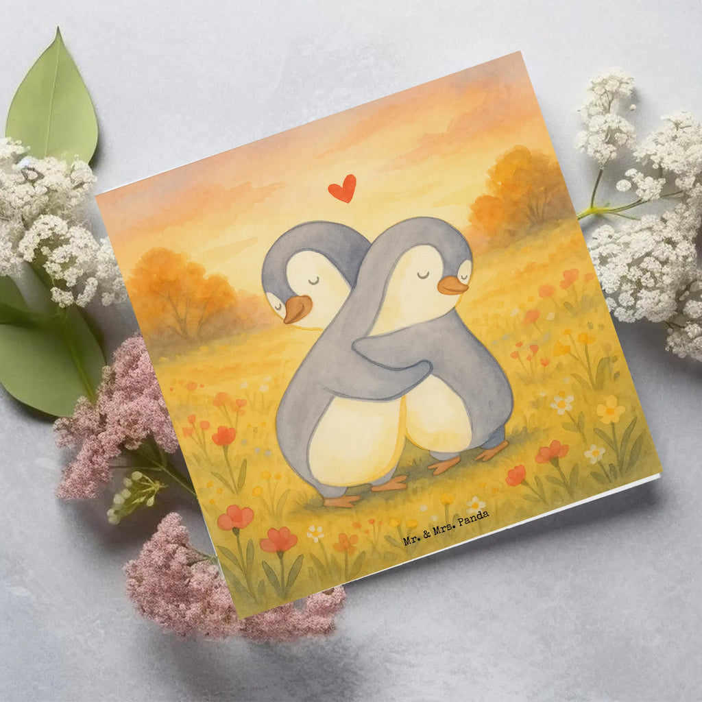 Deluxe Karte Pinguine Kuscheln Design Hochwertige Grußkarte, Karte, Klappkarte, Glückwunschkarte, Grußkarte, Hochzeitskarte, Einladungskarte, Hochwertige Klappkarte, Geburtstagskarte, Liebe, Partner, Freund, Freundin, Ehemann, Ehefrau, Heiraten, Verlobung, Heiratsantrag, Liebesgeschenk, Jahrestag, Hocheitstag, Valentinstag, Mitbringsel, Geschenk für Frauen, für Männer, Geschenk für Freundin, Geschenk für Partner, Hochzeitstag, für Ehemann, Liebesbeweis