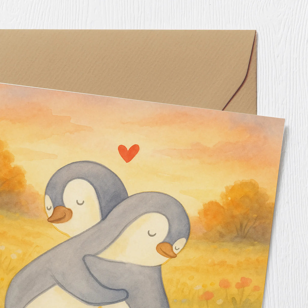 Deluxe Karte Pinguine Kuscheln Design Hochwertige Grußkarte, Karte, Klappkarte, Glückwunschkarte, Grußkarte, Hochzeitskarte, Einladungskarte, Hochwertige Klappkarte, Geburtstagskarte, Liebe, Partner, Freund, Freundin, Ehemann, Ehefrau, Heiraten, Verlobung, Heiratsantrag, Liebesgeschenk, Jahrestag, Hocheitstag, Valentinstag, Mitbringsel, Geschenk für Frauen, für Männer, Geschenk für Freundin, Geschenk für Partner, Hochzeitstag, für Ehemann, Liebesbeweis