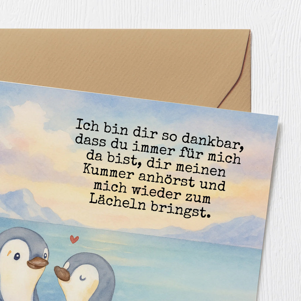 Deluxe Karte Pinguine trösten Design Karte, Grußkarte, Klappkarte, Einladungskarte, Glückwunschkarte, Hochzeitskarte, Geburtstagskarte, Hochwertige Grußkarte, Hochwertige Klappkarte, Liebe, Partner, Freund, Freundin, Ehemann, Ehefrau, Heiraten, Verlobung, Heiratsantrag, Liebesgeschenk, Jahrestag, Hocheitstag, Valentinstag, Geschenk für Frauen, Hochzeitstag, Mitbringsel, Geschenk für Freundin, Geschenk für Partner, Liebesbeweis, für Männer, für Ehemann