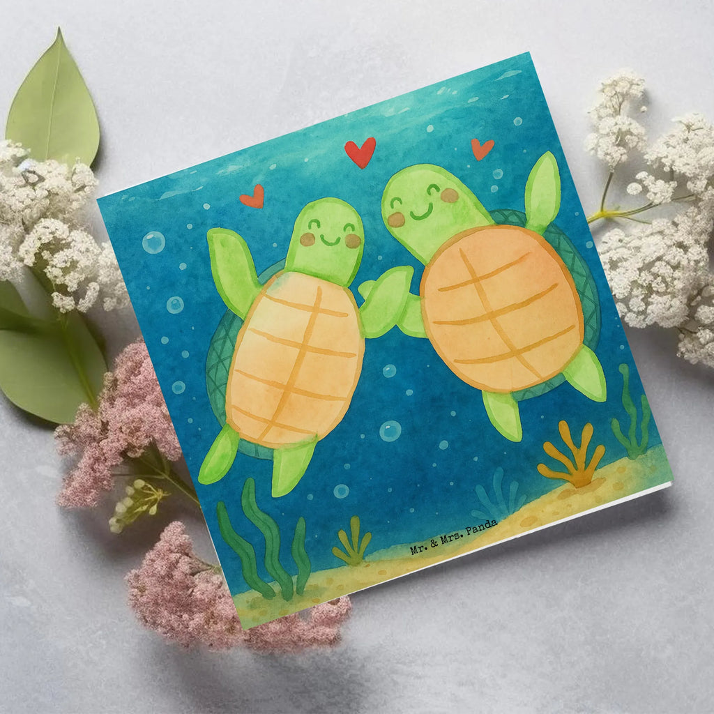 Deluxe Karte Schildkröten Paar Design Karte, Grußkarte, Klappkarte, Einladungskarte, Glückwunschkarte, Hochzeitskarte, Geburtstagskarte, Hochwertige Grußkarte, Hochwertige Klappkarte, Liebe, Partner, Freund, Freundin, Ehemann, Ehefrau, Heiraten, Verlobung, Heiratsantrag, Liebesgeschenk, Jahrestag, Hocheitstag, Valentinstag, Geschenk für Frauen, Hochzeitstag, Mitbringsel, Geschenk für Freundin, Geschenk für Partner, Liebesbeweis, für Männer, für Ehemann