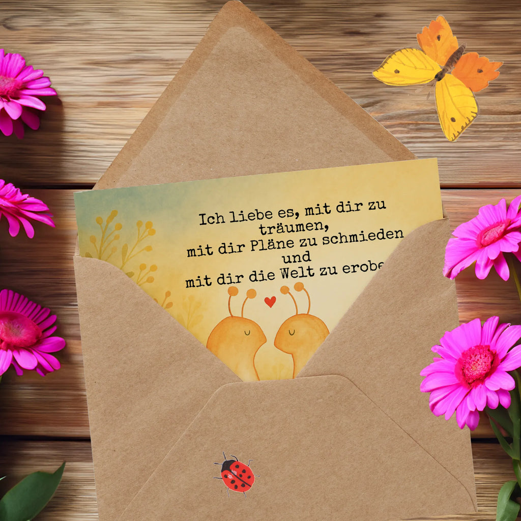 Deluxe Karte Schnecken Liebe Design Karte, Grußkarte, Klappkarte, Einladungskarte, Glückwunschkarte, Hochzeitskarte, Geburtstagskarte, Hochwertige Grußkarte, Hochwertige Klappkarte, Liebe, Partner, Freund, Freundin, Ehemann, Ehefrau, Heiraten, Verlobung, Heiratsantrag, Liebesgeschenk, Jahrestag, Hocheitstag