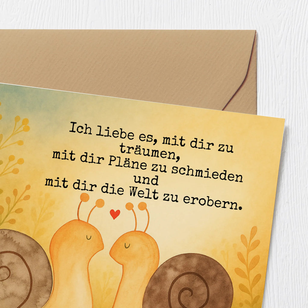 Deluxe Karte Schnecken Liebe Design Karte, Grußkarte, Klappkarte, Einladungskarte, Glückwunschkarte, Hochzeitskarte, Geburtstagskarte, Hochwertige Grußkarte, Hochwertige Klappkarte, Liebe, Partner, Freund, Freundin, Ehemann, Ehefrau, Heiraten, Verlobung, Heiratsantrag, Liebesgeschenk, Jahrestag, Hocheitstag