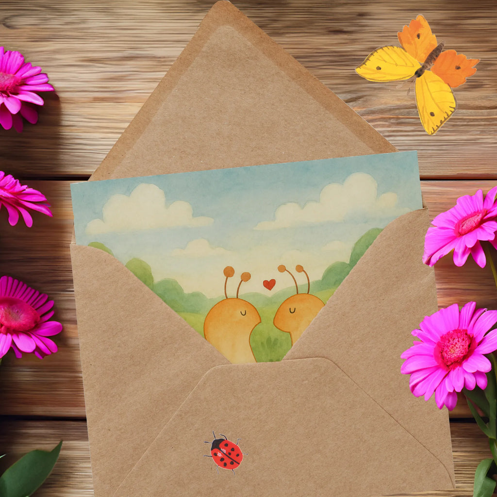 Deluxe Karte Schnecken Liebe Design Karte, Grußkarte, Klappkarte, Einladungskarte, Glückwunschkarte, Hochzeitskarte, Geburtstagskarte, Hochwertige Grußkarte, Hochwertige Klappkarte, Liebe, Partner, Freund, Freundin, Ehemann, Ehefrau, Heiraten, Verlobung, Heiratsantrag, Liebesgeschenk, Jahrestag, Hocheitstag