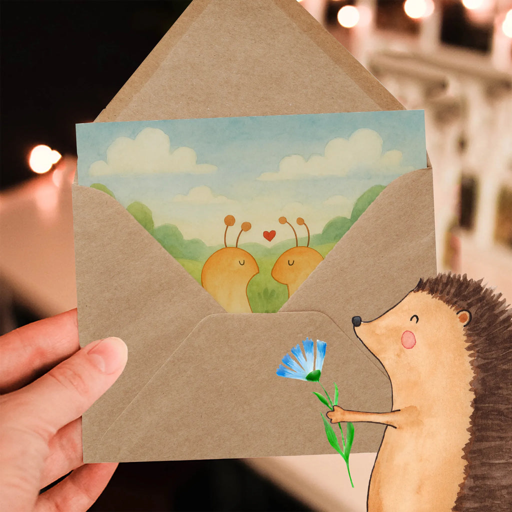 Deluxe Karte Schnecken Liebe Design Karte, Grußkarte, Klappkarte, Einladungskarte, Glückwunschkarte, Hochzeitskarte, Geburtstagskarte, Hochwertige Grußkarte, Hochwertige Klappkarte, Liebe, Partner, Freund, Freundin, Ehemann, Ehefrau, Heiraten, Verlobung, Heiratsantrag, Liebesgeschenk, Jahrestag, Hocheitstag