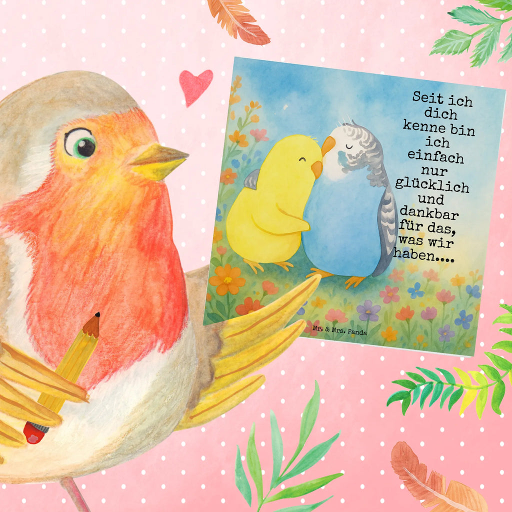 Deluxe Karte Wellensittich Liebe Design Karte, Grußkarte, Klappkarte, Einladungskarte, Glückwunschkarte, Hochzeitskarte, Geburtstagskarte, Hochwertige Grußkarte, Hochwertige Klappkarte, Liebe, Partner, Freund, Freundin, Ehemann, Ehefrau, Heiraten, Verlobung, Heiratsantrag, Liebesgeschenk, Jahrestag, Hocheitstag, Vögel, Wellensittich, Nähe, Kuscheln, Vertrauen