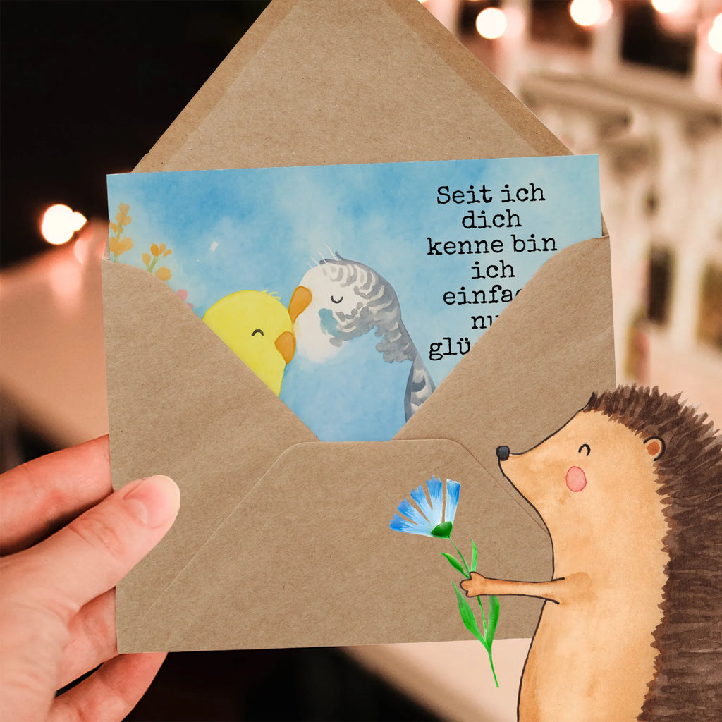 Deluxe Karte Wellensittich Liebe Design Karte, Grußkarte, Klappkarte, Einladungskarte, Glückwunschkarte, Hochzeitskarte, Geburtstagskarte, Hochwertige Grußkarte, Hochwertige Klappkarte, Liebe, Partner, Freund, Freundin, Ehemann, Ehefrau, Heiraten, Verlobung, Heiratsantrag, Liebesgeschenk, Jahrestag, Hocheitstag, Vögel, Wellensittich, Nähe, Kuscheln, Vertrauen