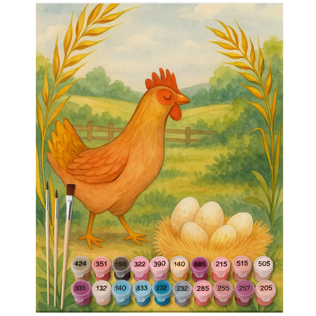 Paint by Numbers Chicken Proud Design Kreativität, Baseln, DIY, Bastelidee, Kunstwerk, Malen, Ausmalbild, Malen nach Zahlen, Künstler, Bauernhof, Hoftiere, Landwirt, Landwirtin, Spruch, Schwangerschaft, Motivation, Geburt, Hahn, Eier, Hof, Hühner, Landleben, Magie, Henne