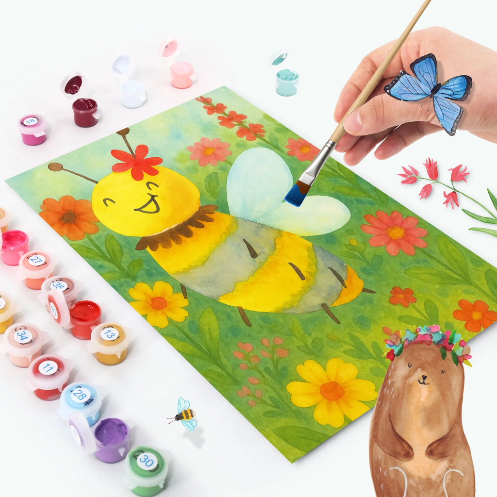 Paint by Numbers bee flower Design Baseln, Bastelidee, Ausmalbild, Kunstwerk, Malen nach Zahlen, Künstler, DIY, Kreativität, Malen, Biene, Wespe, Hummel