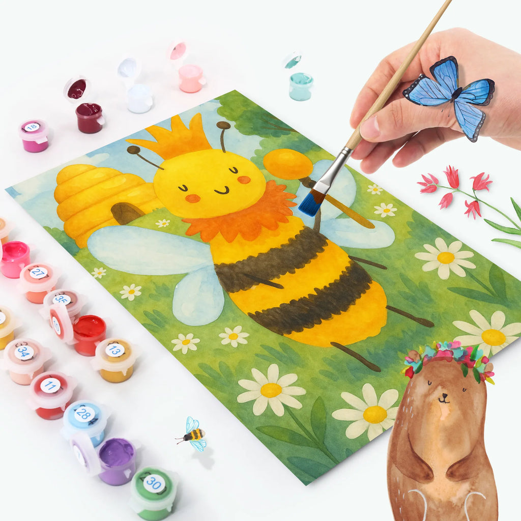 Malen nach Zahlen Biene König Design Malen, Malen nach Zahlen, Bastelidee, Baseln, Künstler, Kunstwerk, Kreativität, DIY, Ausmalbild, Biene, Wespe, Hummel