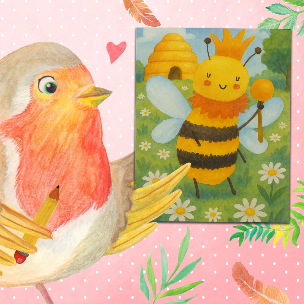 Malen nach Zahlen Biene König Design Malen, Malen nach Zahlen, Bastelidee, Baseln, Künstler, Kunstwerk, Kreativität, DIY, Ausmalbild, Biene, Wespe, Hummel