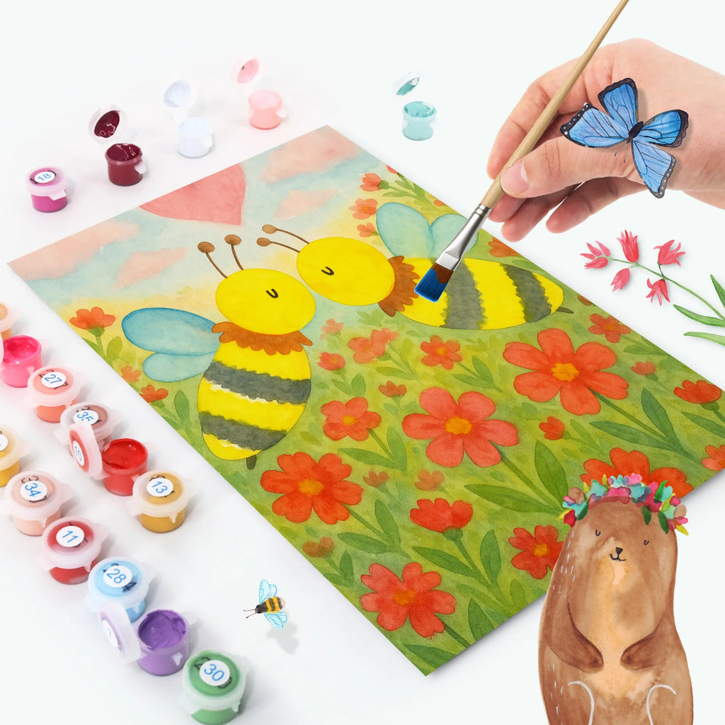 Paint by Numbers bee Love Design Malen nach Zahlen, Kunstwerk, Ausmalbild, Biene, Wespe, Hummel