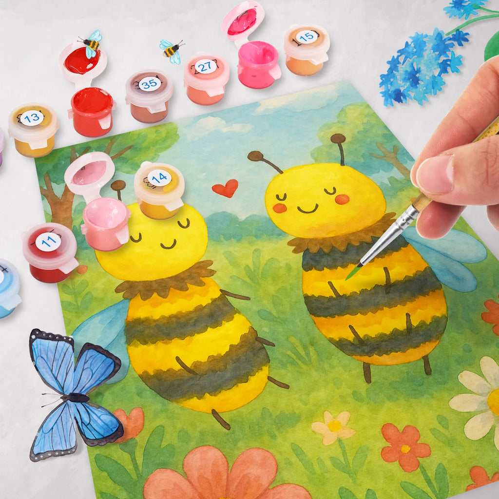 Malen nach Zahlen Biene Verliebt Design Kreativität, DIY, Künstler, Malen, Kunstwerk, Malen nach Zahlen, Ausmalbild, Bastelidee, Baseln, Biene, Wespe, Hummel