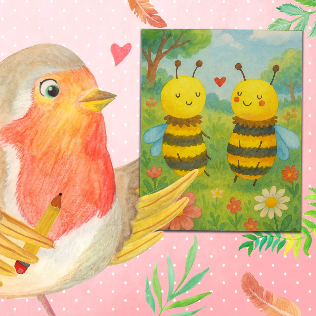 Malen nach Zahlen Biene Verliebt Design Kreativität, DIY, Künstler, Malen, Kunstwerk, Malen nach Zahlen, Ausmalbild, Bastelidee, Baseln, Biene, Wespe, Hummel