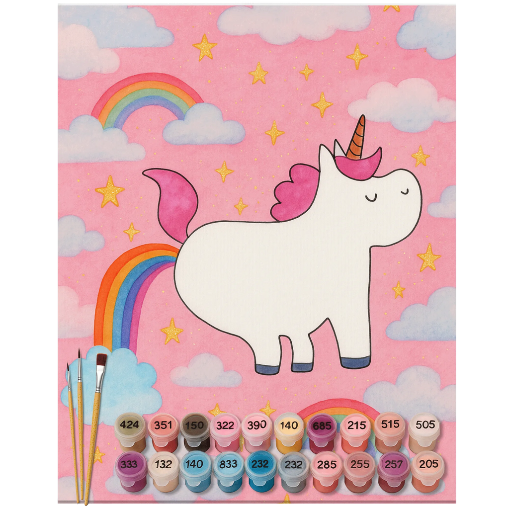 Malowanie według numerów Jednorożec puszczać bąki Design Jednorożec, jednorożce, dekoracje jednorożca, jednorożec
