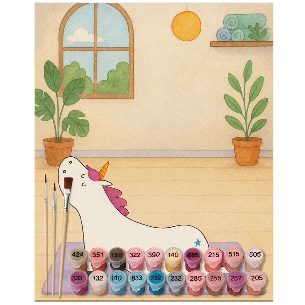 Malowanie według numerów jednorożec joga Design Bastelidee, Malen nach Zahlen, Malen, Künstler, DIY, Kunstwerk, Baseln, Ausmalbild, Kreativität, Einhorn, Einhörner, Einhorn Deko, Unicorn, Achtsamkeit, Namaste, witzig, Joga, Yogamatte, Entspannung, süß, Sport, lustig, Yoga