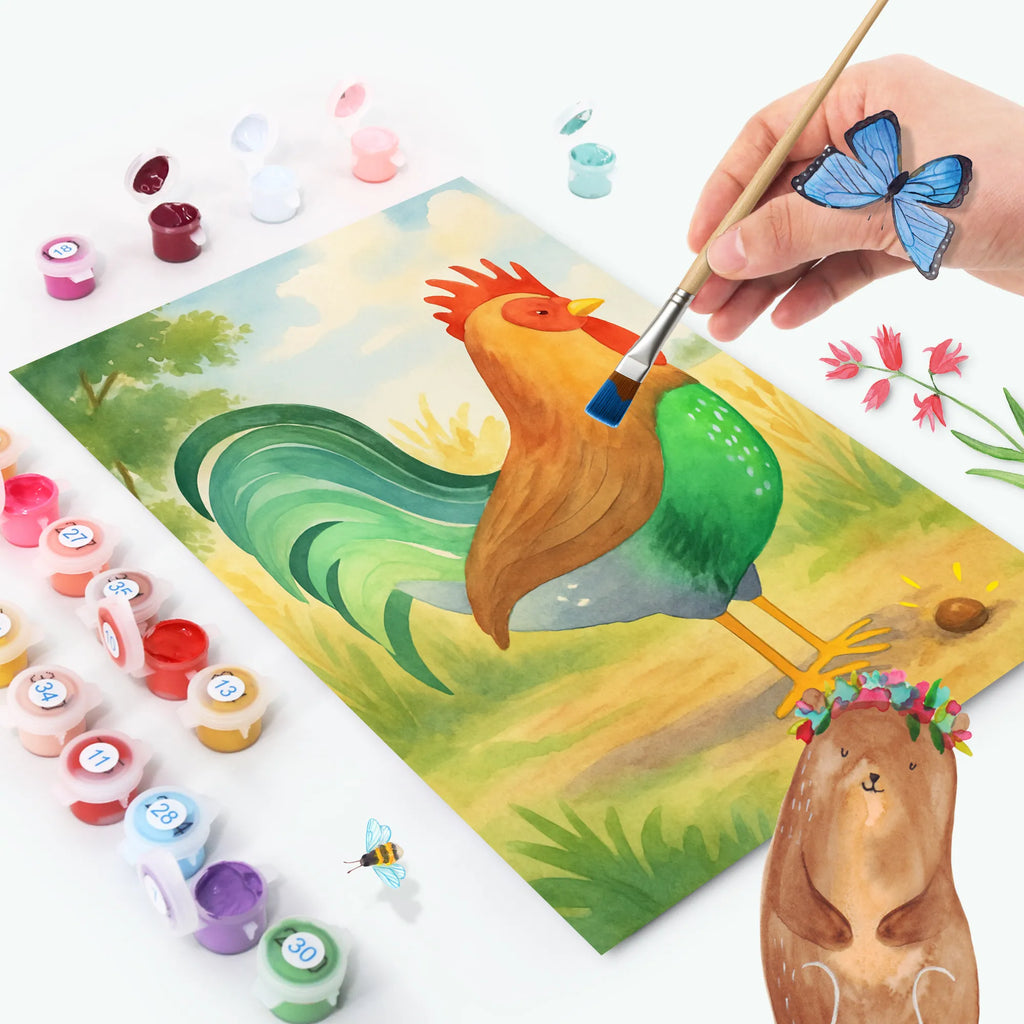 Malowanie według numerów kogut ziarno Design Bastelidee, Kreativität, Ausmalbild, Kunstwerk, DIY, Baseln, Malen, Malen nach Zahlen, Künstler, Bauernhof, Hoftiere, Landwirt, Landwirtin, Henne, Eier, Natur, Hahn, Korn