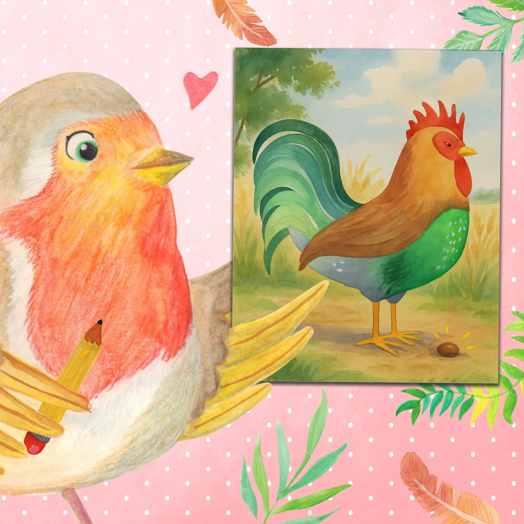 Malowanie według numerów kogut ziarno Design Bastelidee, Kreativität, Ausmalbild, Kunstwerk, DIY, Baseln, Malen, Malen nach Zahlen, Künstler, Bauernhof, Hoftiere, Landwirt, Landwirtin, Henne, Eier, Natur, Hahn, Korn