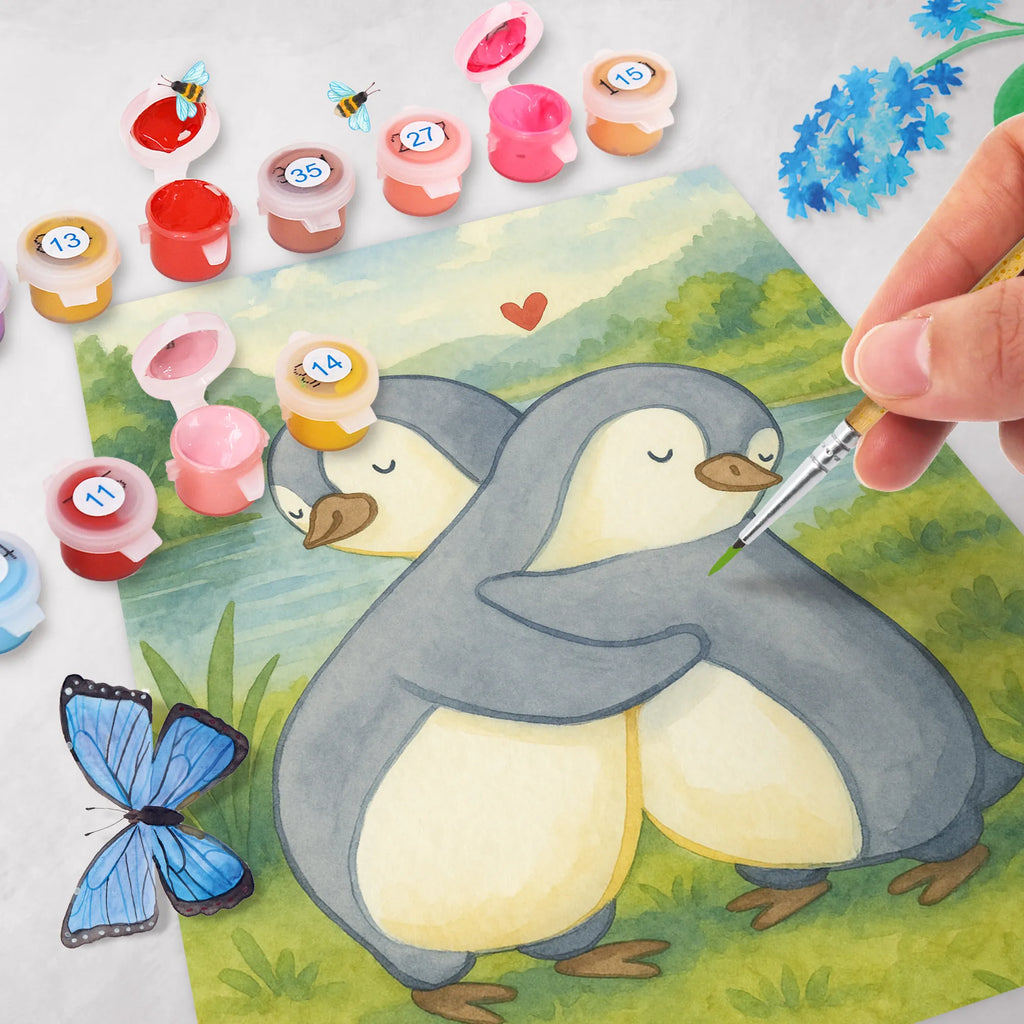 Paint by Numbers penguins Cuddle Design Love, Loving, Two, Together, Marriage, Engagement, Proposal of marriage, Love gift, gift for her, gift for him, anniversary gift, Valentine&#39;s Day Gift for Women Love Gift Anniversary Wedding Anniversary Party Favor Gift for Girlfriend Gift for Partner Boyfriend Gift Token of Love for Men for Husband