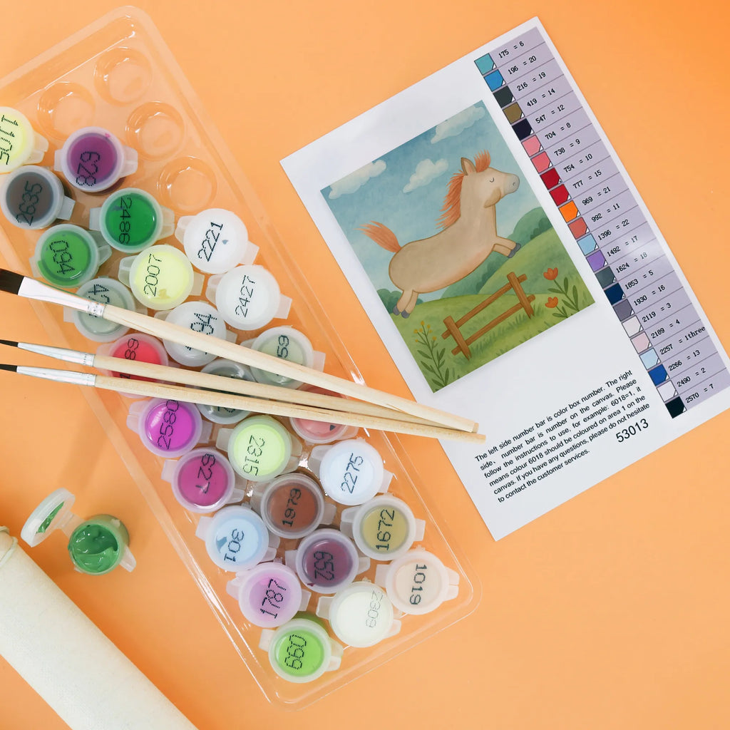 Paint by Numbers Horse Jump Design farm, farm animals, animals, horse stable, riding out, riding, stable, pony, horses, horse, horse owner