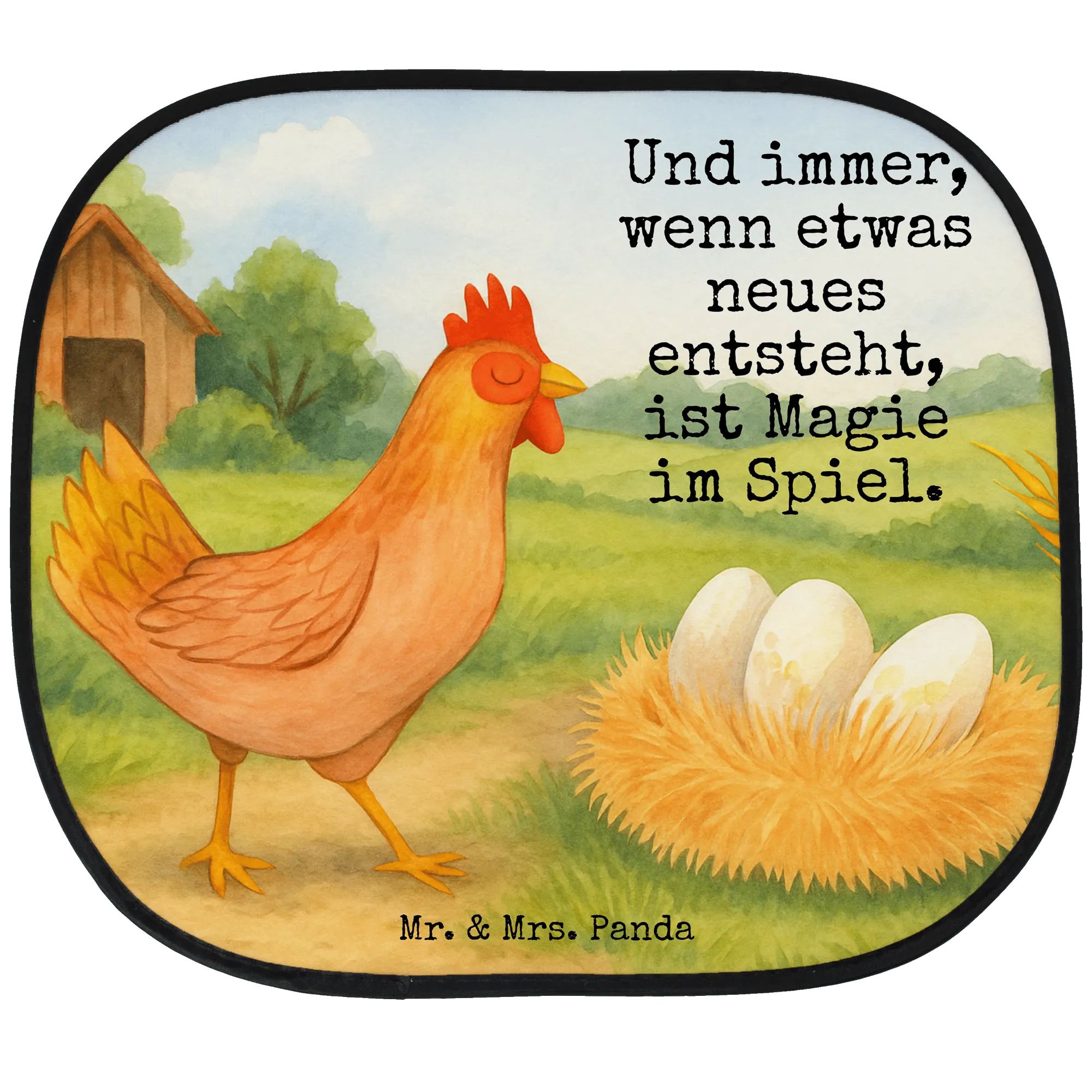 Sonnenschutz Auto Huhn Stolz Design, Spruch, Hof, Bauernhof, Eier