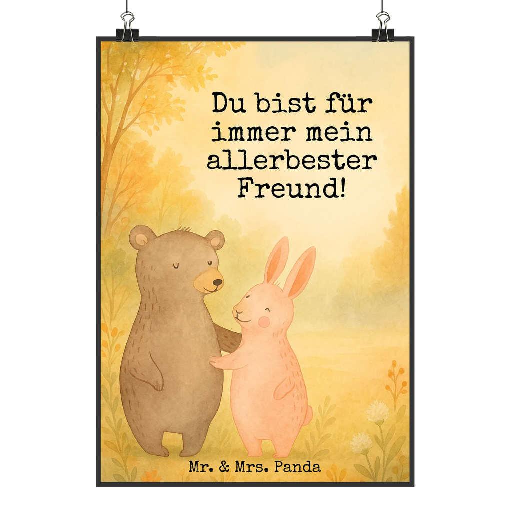 Poster bear and rabbit Embrace Design Poster, Wandposter, Bild, Wanddeko, Küchenposter, Kinderposter, Wanddeko Bild, Raumdekoration, Wanddekoration, Handgemaltes Poster, Mr. & Mrs. Panda Poster, Designposter, Kunstdruck, Posterdruck, Liebe, Partner, Freund, Freundin, Ehemann, Ehefrau, Heiraten, Verlobung, Heiratsantrag, Liebesgeschenk, Jahrestag, Hocheitstag, Freunde, bester Freund, Hase, Bär, Bärchen, best friends