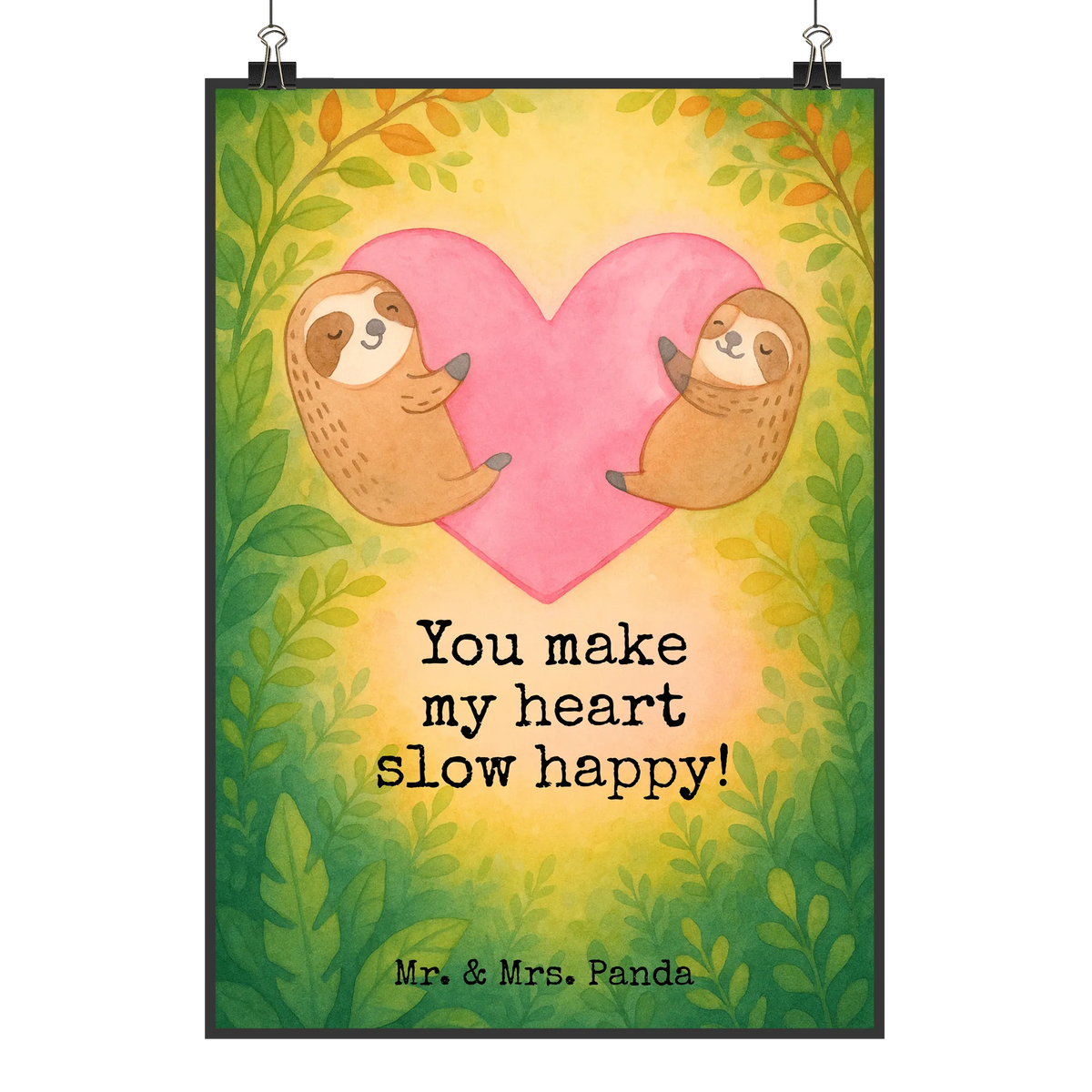 Poster sloths Heart Design Loving, Two, Together, Marriage, Proposal of marriage, Love gift, gift for her, gift for him, anniversary gift, Valentine's Day Gift for Women Love Gift Anniversary Wedding Anniversary Party Favor Gift for Girlfriend Gift for Partner Boyfriend Gift Token of Love for Men for Husband