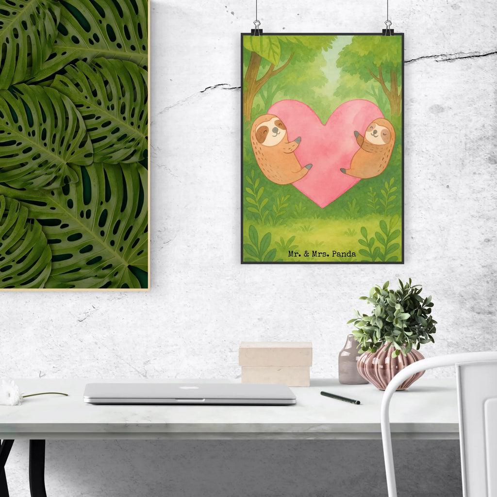 Poster sloths Heart Design Poster, Wandposter, Bild, Wanddeko, Küchenposter, Kinderposter, Wanddeko Bild, Raumdekoration, Wanddekoration, Handgemaltes Poster, Mr. & Mrs. Panda Poster, Designposter, Kunstdruck, Posterdruck, Liebe, Partner, Freund, Freundin, Ehemann, Ehefrau, Heiraten, Verlobung, Heiratsantrag, Liebesgeschenk, Jahrestag, Hocheitstag, Valentinstag, Geschenk für Frauen, Hochzeitstag, Mitbringsel, Geschenk für Freundin, Geschenk für Partner, Liebesbeweis, für Männer, für Ehemann