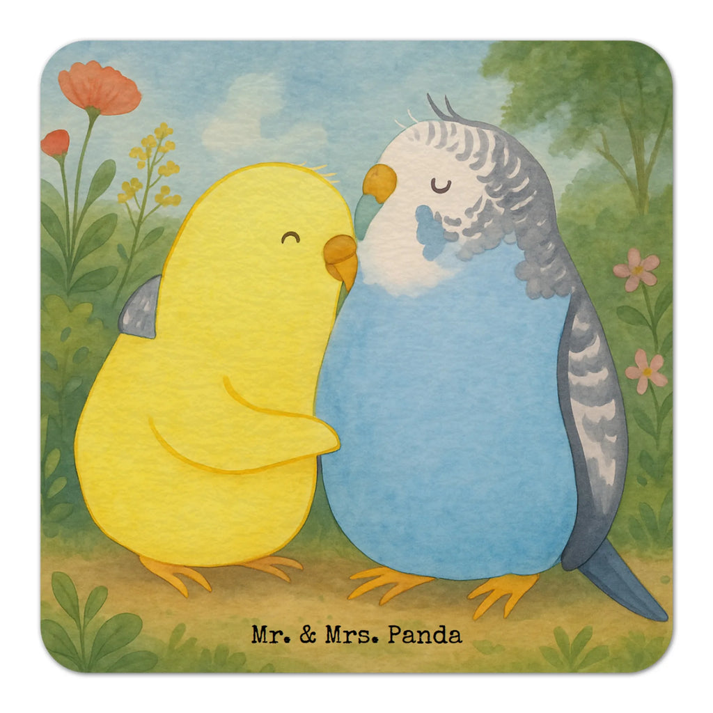 Coaster Parakeets in love Design Gastgeschenk Hochzeit, Hocheitstag, Jahrestag, Freund, Liebesgeschenk, Ehemann, Ehefrau, Liebe, Freundin, Partner, Heiratsantrag, Verlobung, Heiraten, Wellensittich, Kuscheln, Nähe, Vögel, Vertrauen