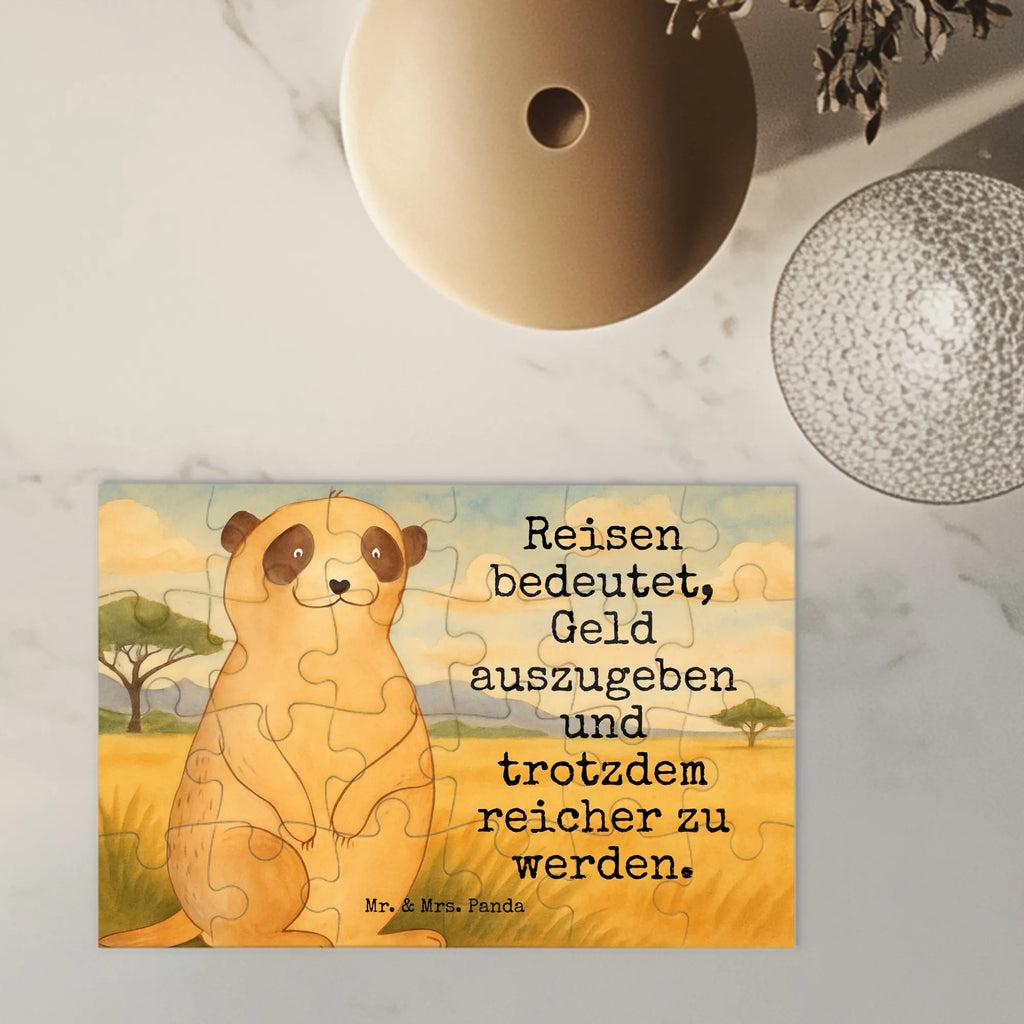 Puzzle Meerkat Design Puzzle, Afrika, Wildtiere, Erdmännchen, Reisen, Spruch, Weltreise, Afrikareise, Roadtrip, Traveling