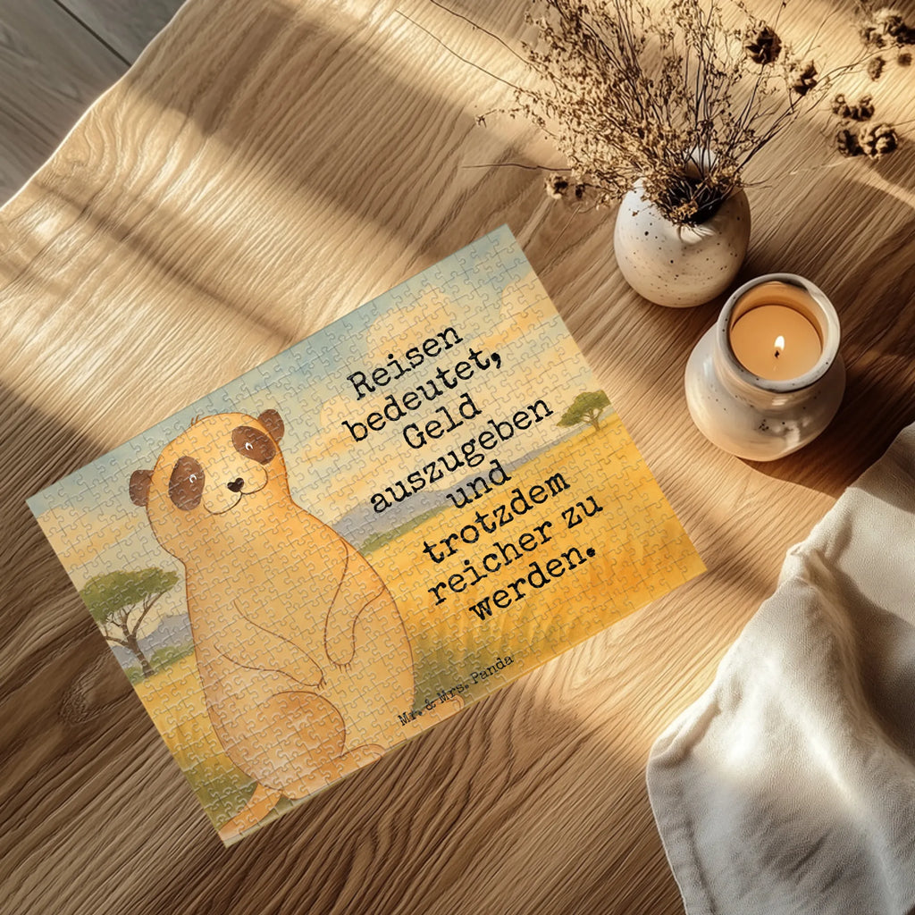 Puzzle Meerkat Design Puzzle, Afrika, Wildtiere, Erdmännchen, Reisen, Spruch, Weltreise, Afrikareise, Roadtrip, Traveling