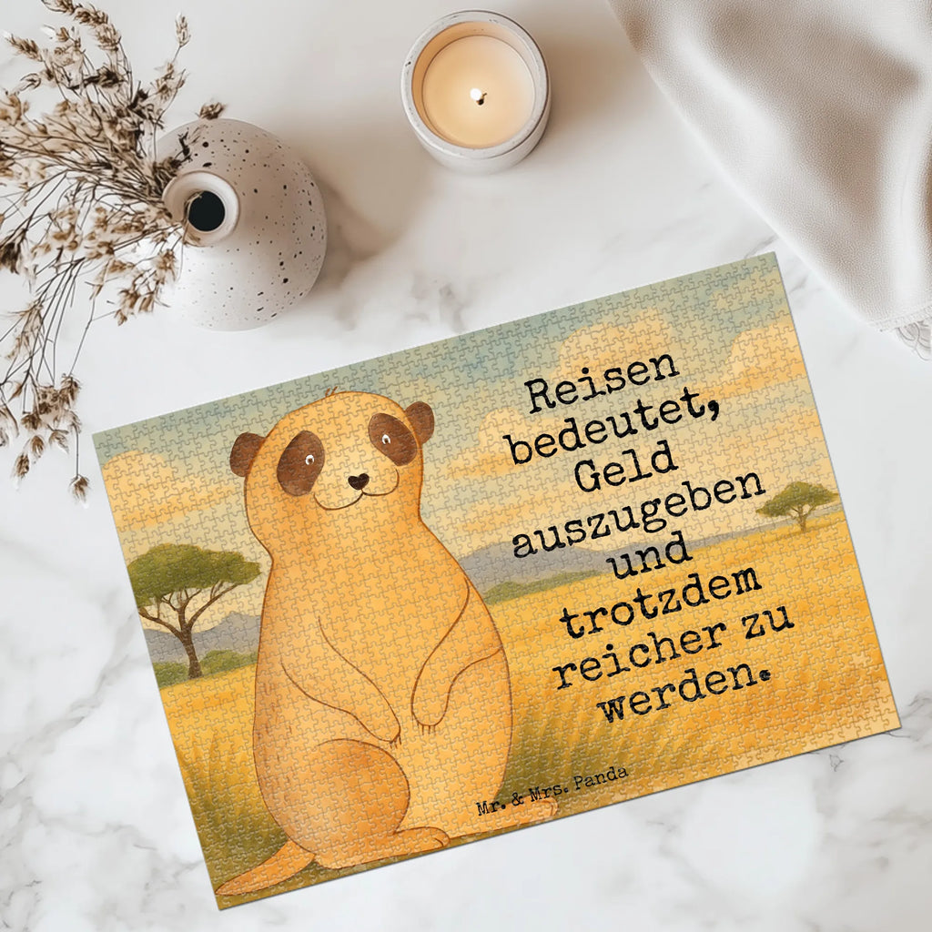 Puzzle Meerkat Design Puzzle, Afrika, Wildtiere, Erdmännchen, Reisen, Spruch, Weltreise, Afrikareise, Roadtrip, Traveling