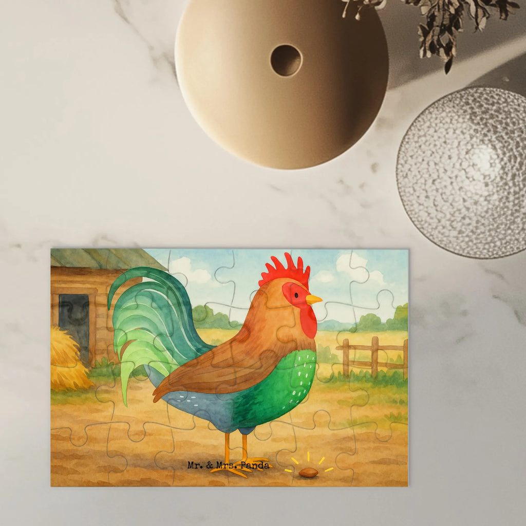 Puzzle kogut ziarno Design Puzzle, Bauernhof, Hoftiere, Landwirt, Landwirtin, Natur, Henne, Eier, Korn, Hahn