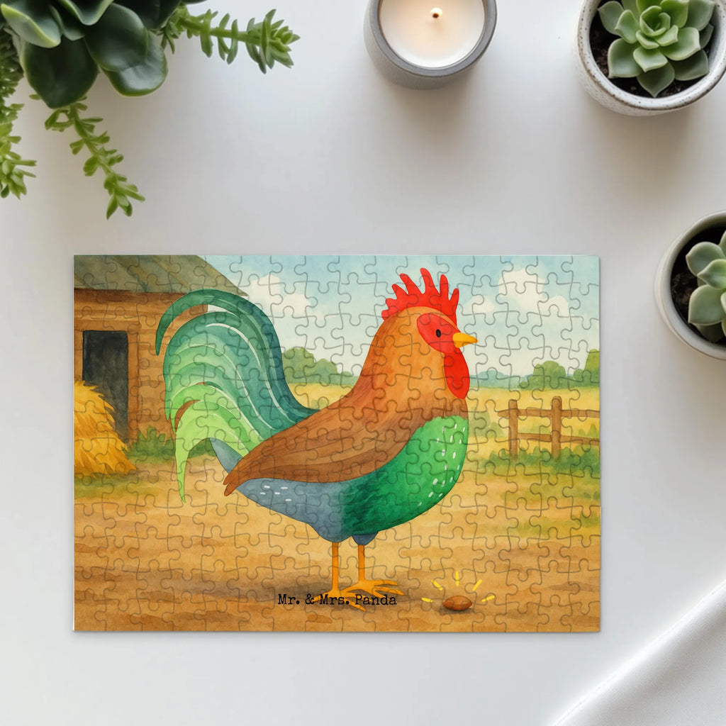 Puzzle kogut ziarno Design Puzzle, Bauernhof, Hoftiere, Landwirt, Landwirtin, Natur, Henne, Eier, Korn, Hahn