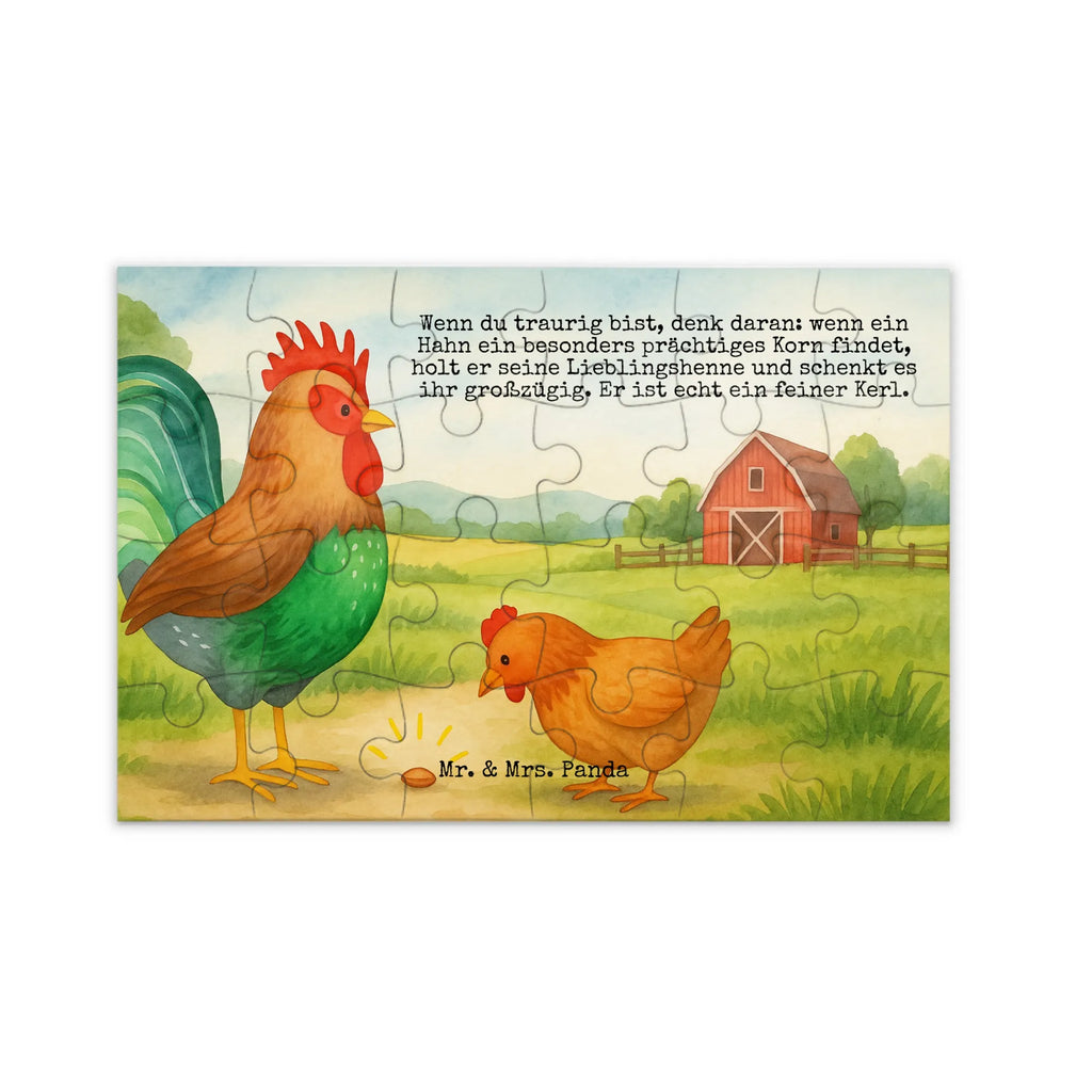 Puzzle kogut ziarno Design Puzzle, Bauernhof, Hoftiere, Landwirt, Landwirtin, Natur, Henne, Eier, Korn, Hahn
